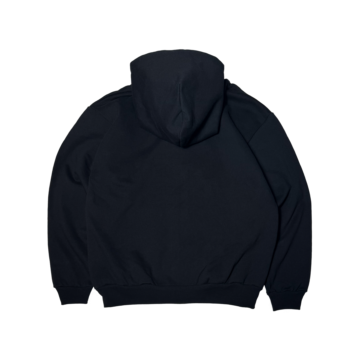 zip-up tagging hoodie in black