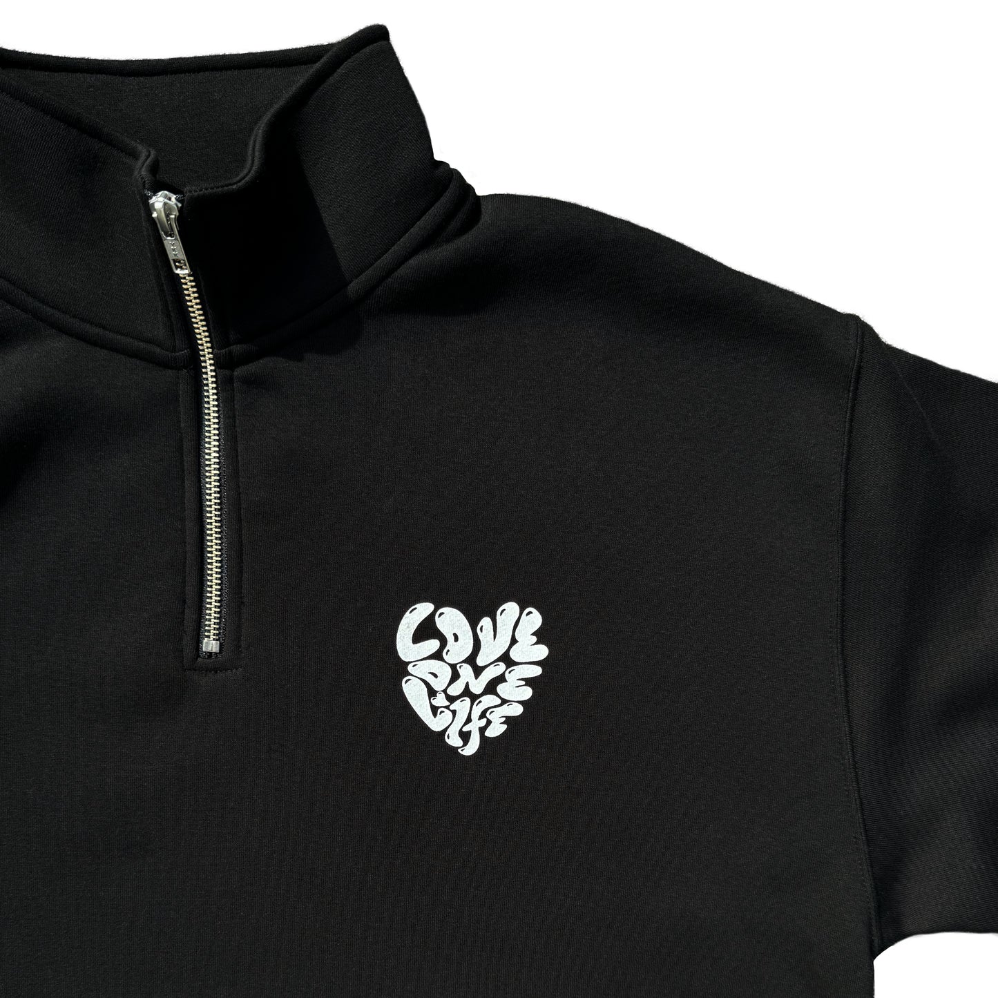 dog half zip-up sweater in black