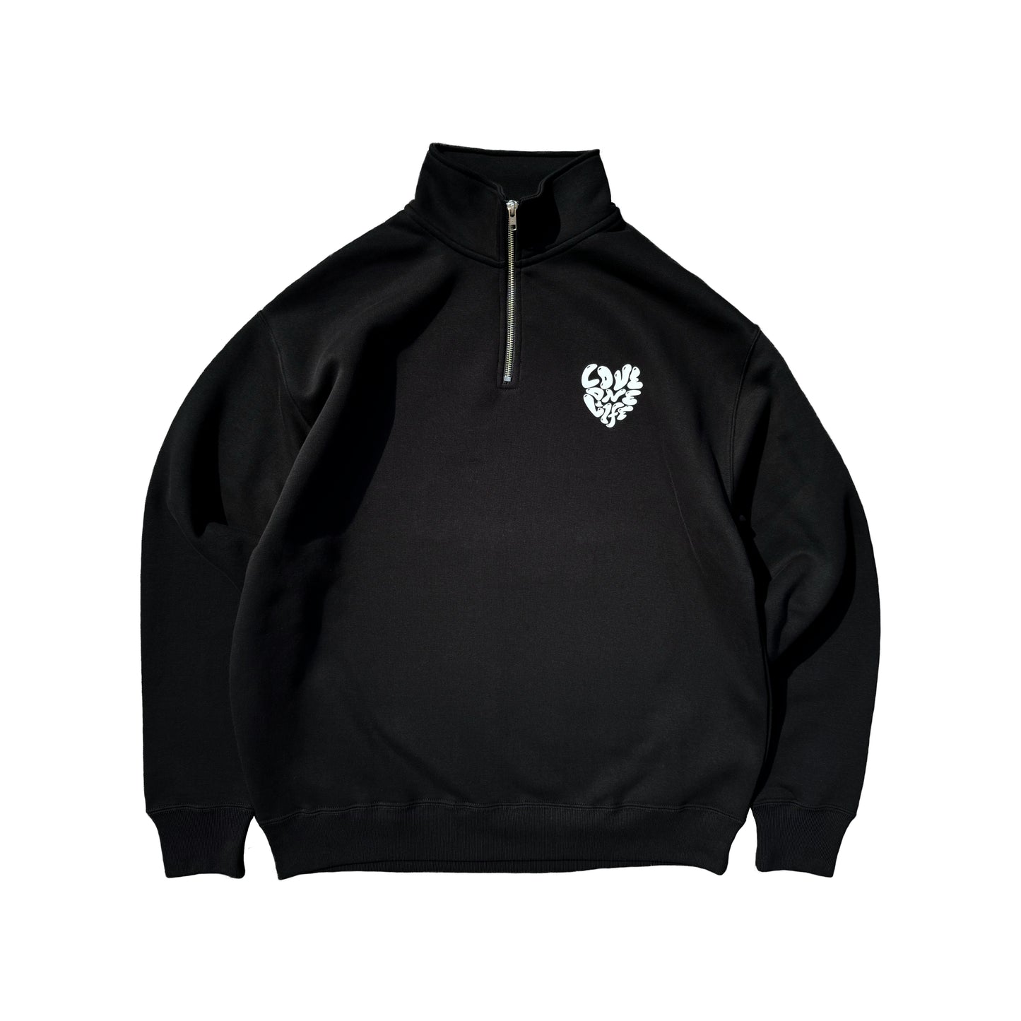 dog half zip-up sweater in black