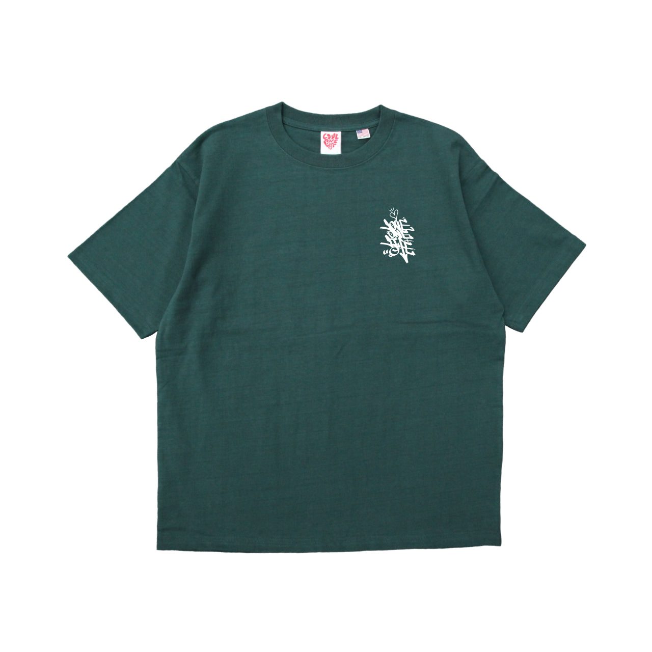 tagging tee in deep green