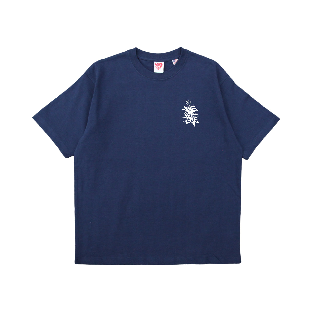 tagging tee in deep blue