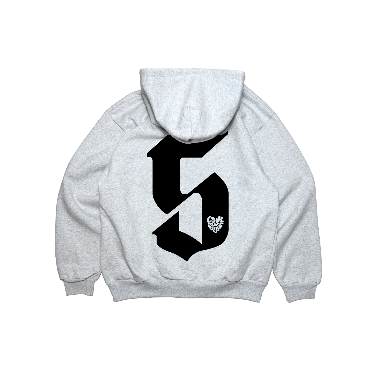 zip-up 5 year anniversary hoodie in gray