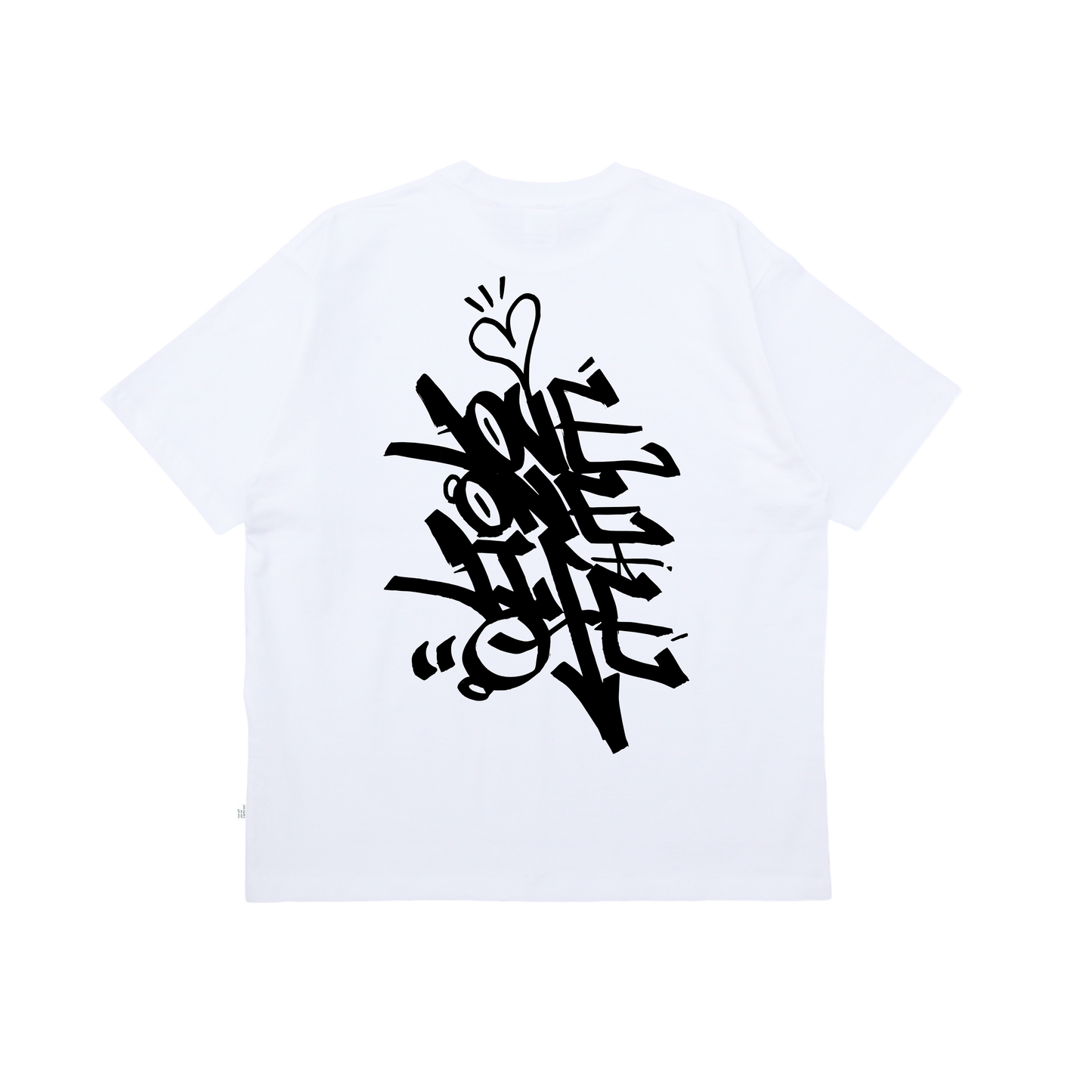 tagging back print tee in white