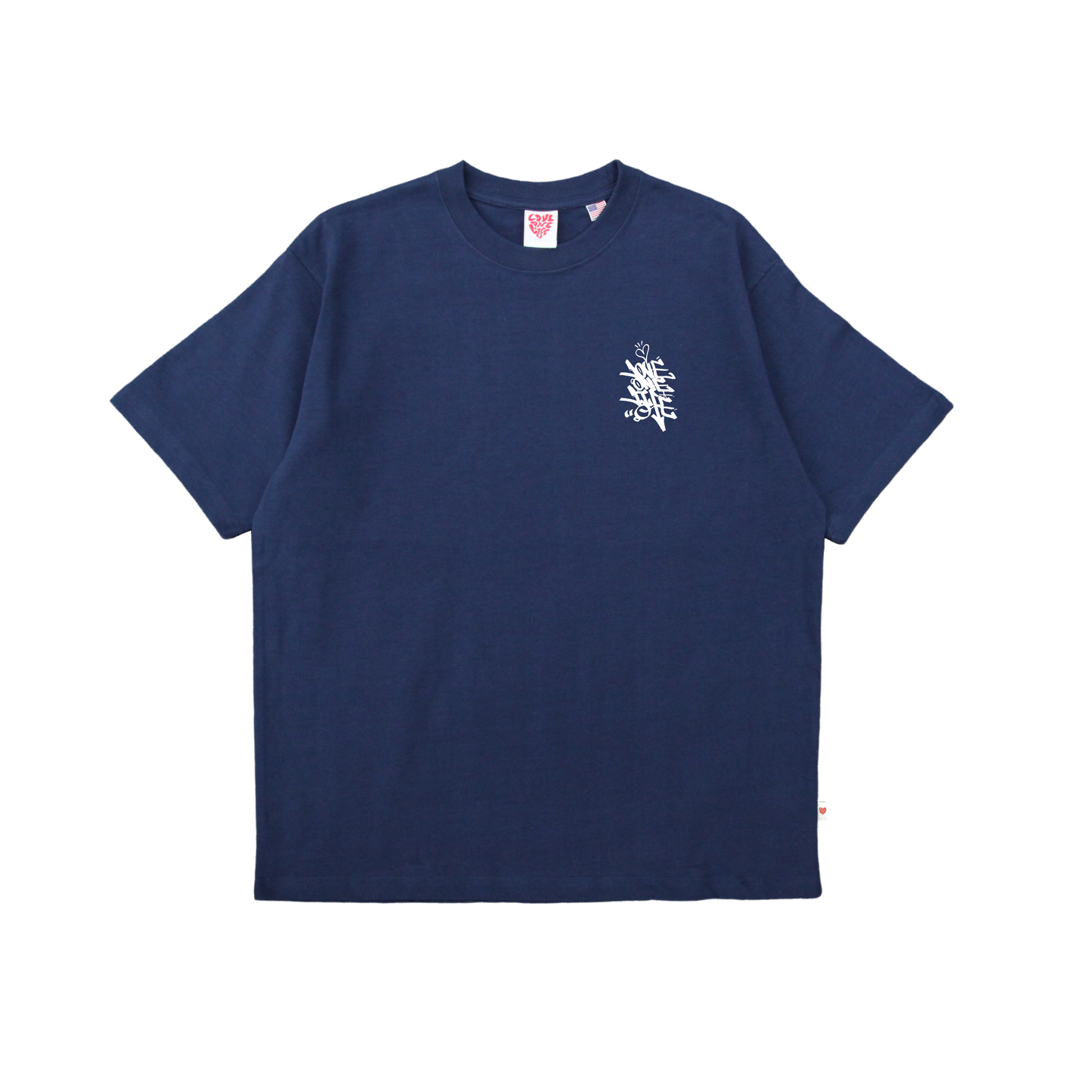 tagging tee in deep blue