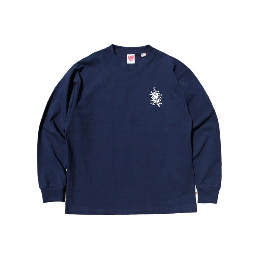 tagging LS tee in deep blue
