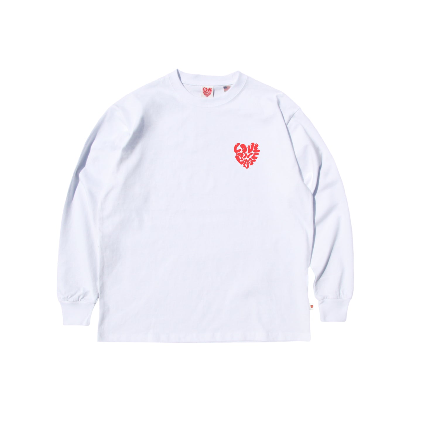 heart LS tee in white