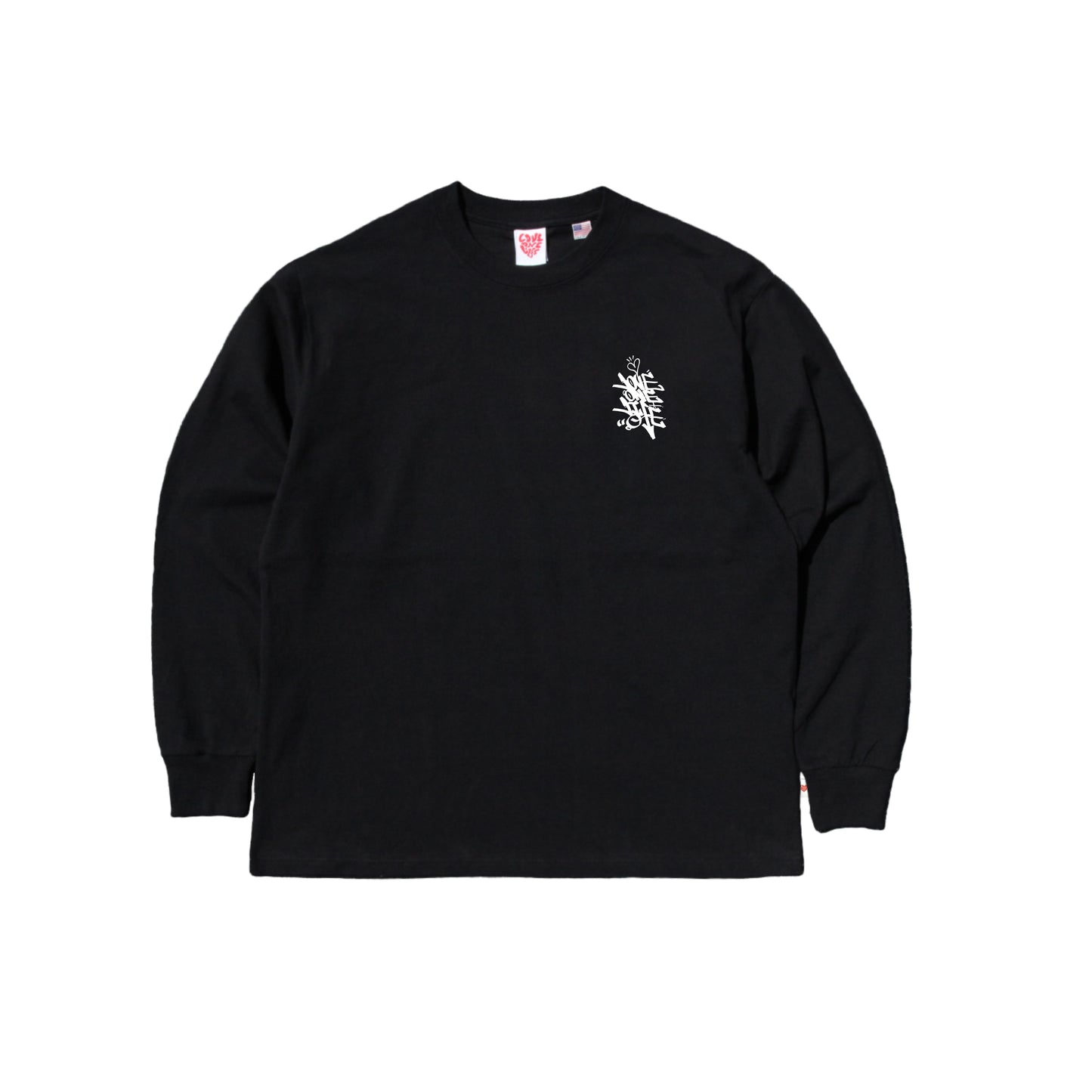 tagging LS tee in black