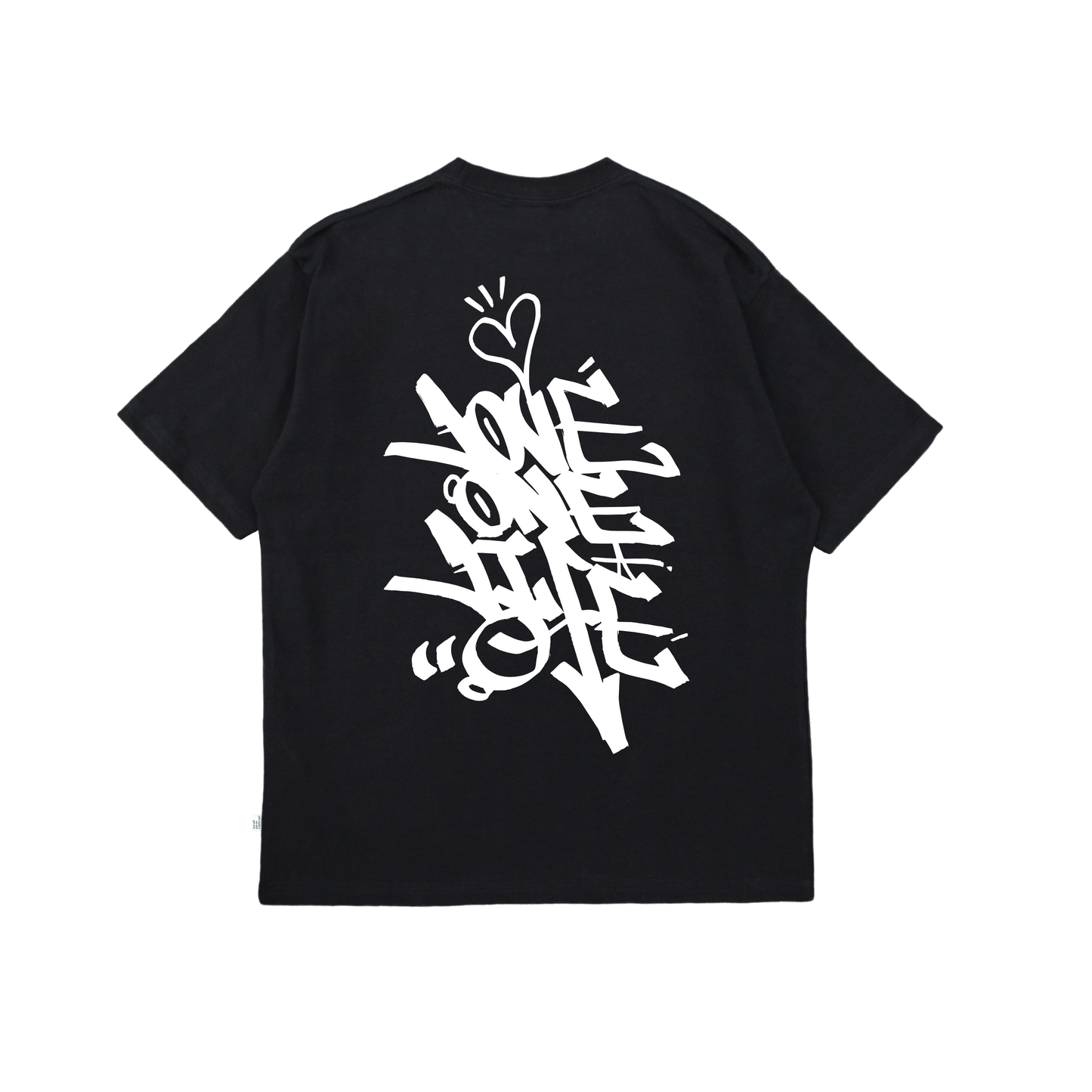 tagging back print tee in black
