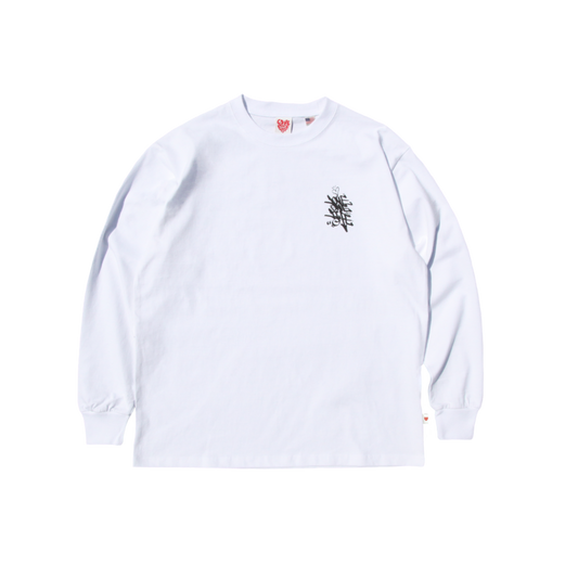 tagging LS tee in white