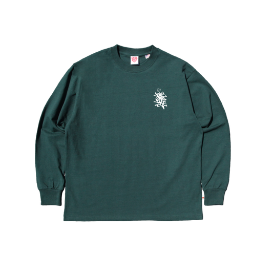 tagging LS tee in deep green