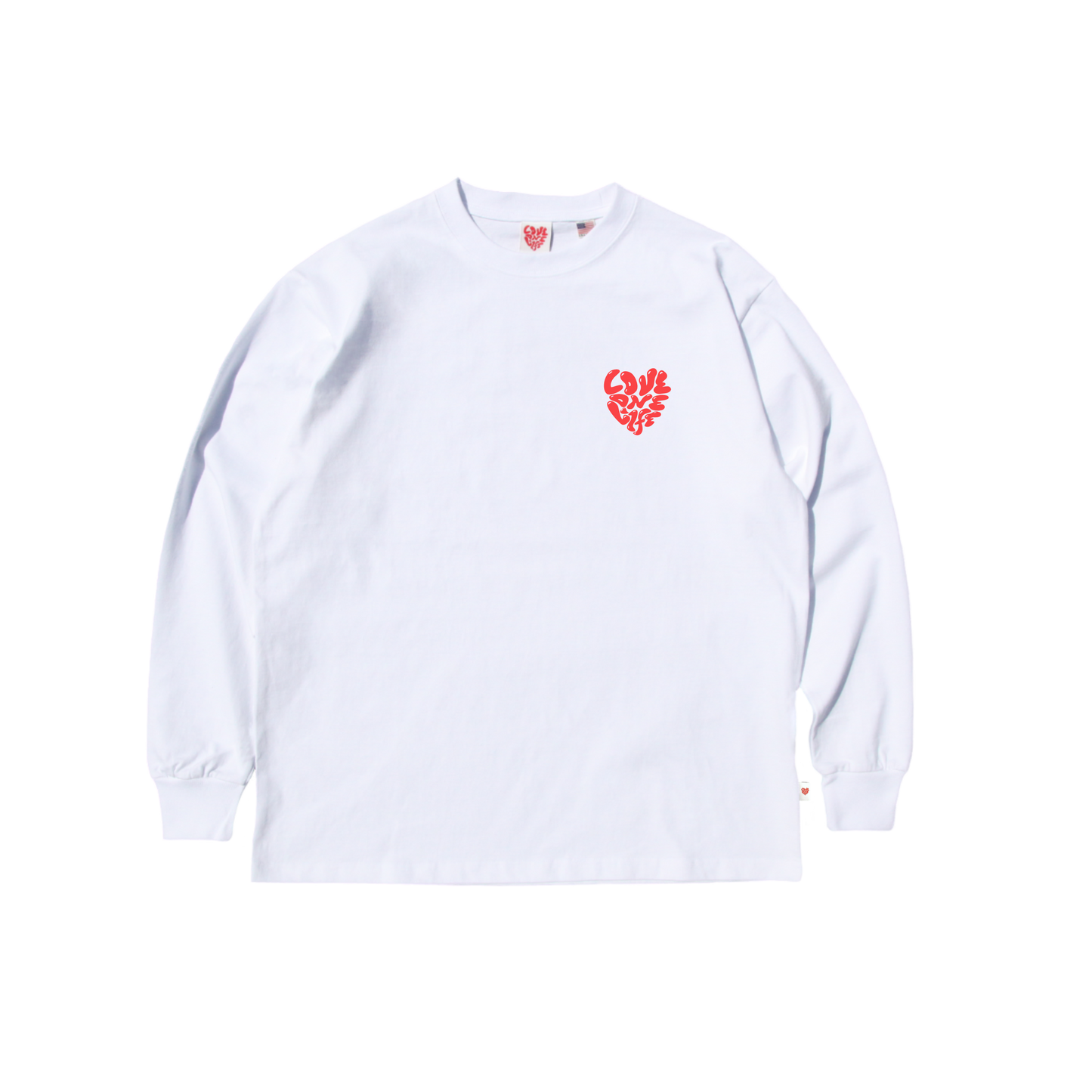 heart LS tee in white