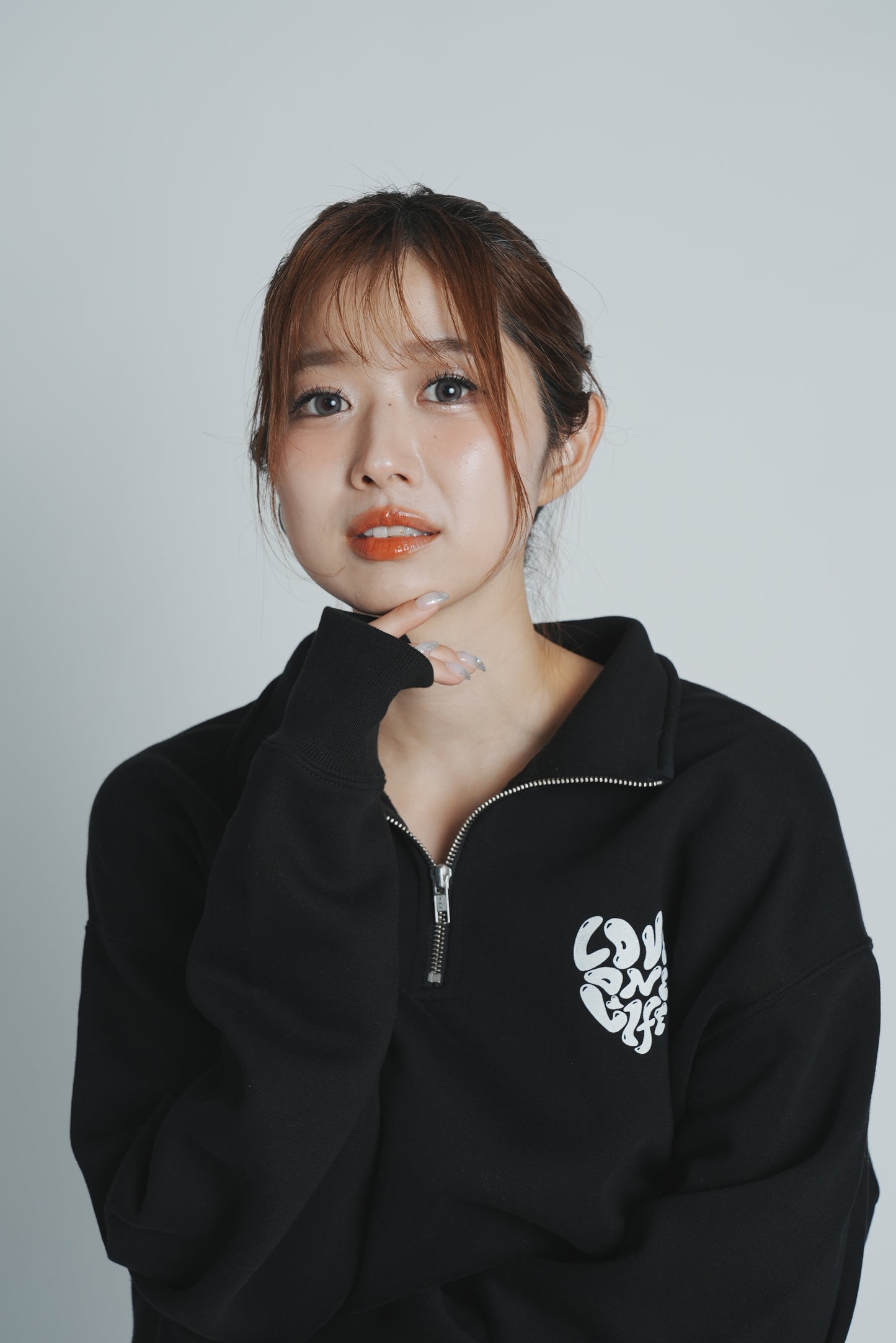dog half zip-up sweater in black