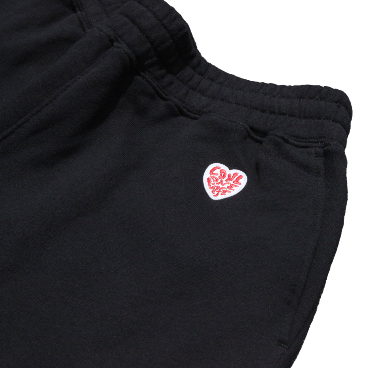 patch work half sweat pants in smoky beige