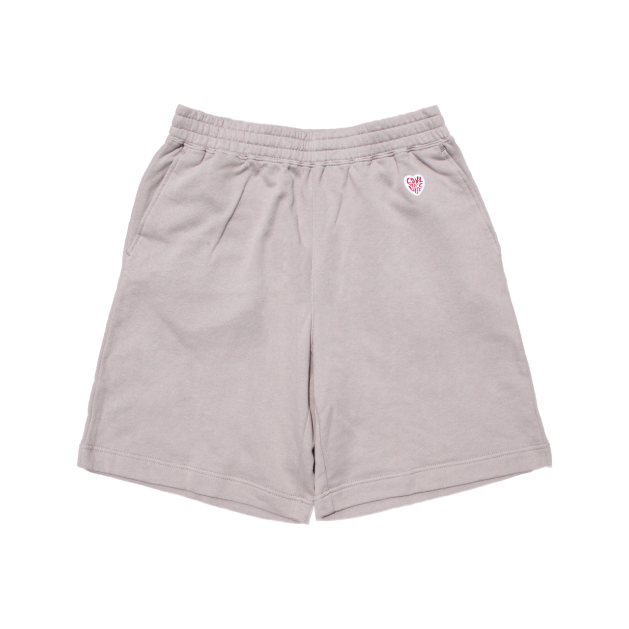 patch work half sweat pants in smoky beige