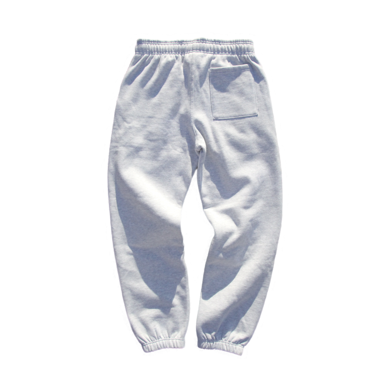 tagging sweat pants in gray