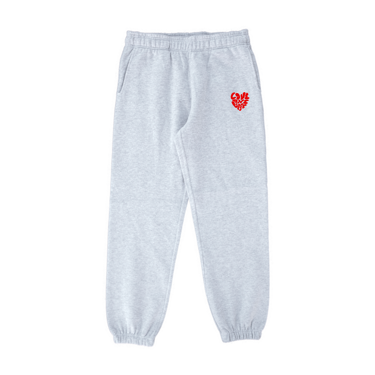 heart sweat pants in gray