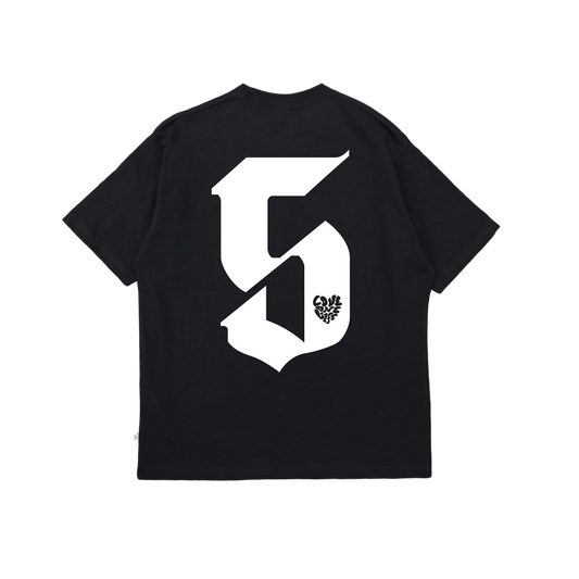 5 year anniversary tee in black