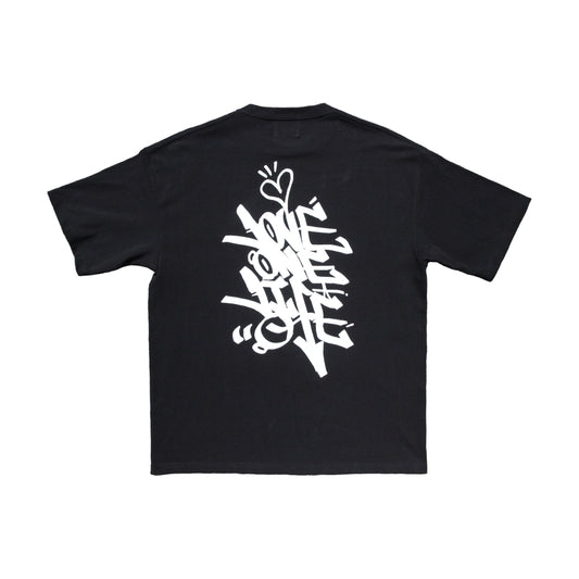 tagging heavy weight tee in black