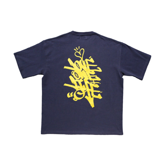 tagging heavy weight tee in navy