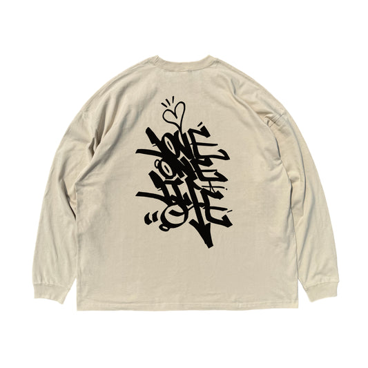 baggy LS tee in beige