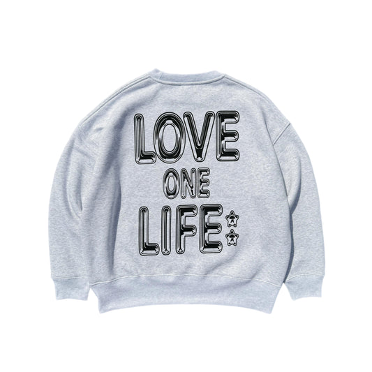 love one life baggy sweater in gray