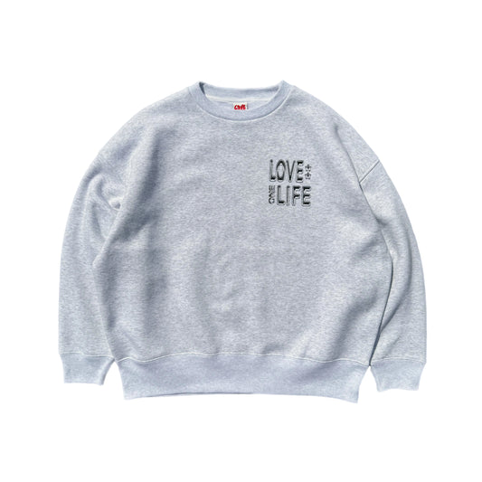 love one life baggy sweater in gray