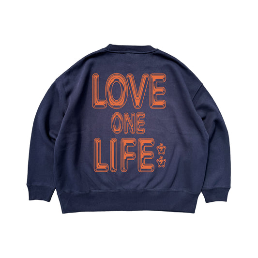 love one life baggy sweater in navy