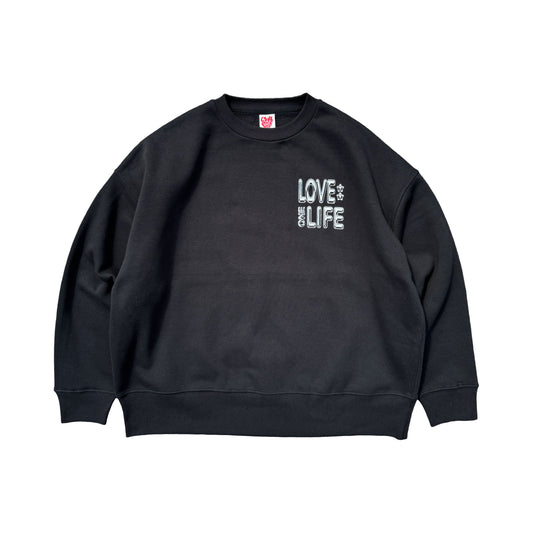 love one life baggy sweater in black