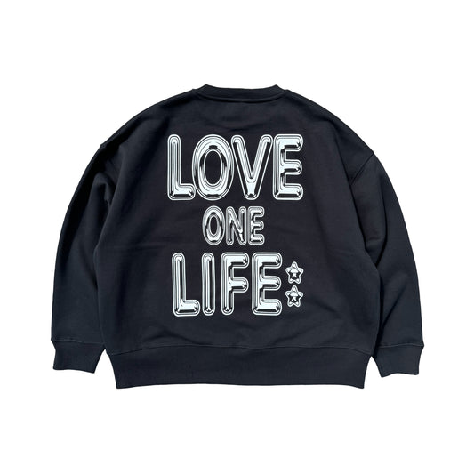 love one life baggy sweater in black