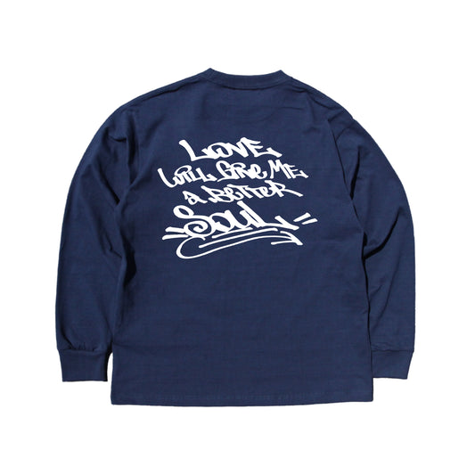 better soul tagging LS tee in deep blue