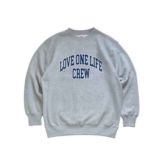crew reverse weave sweater in gray