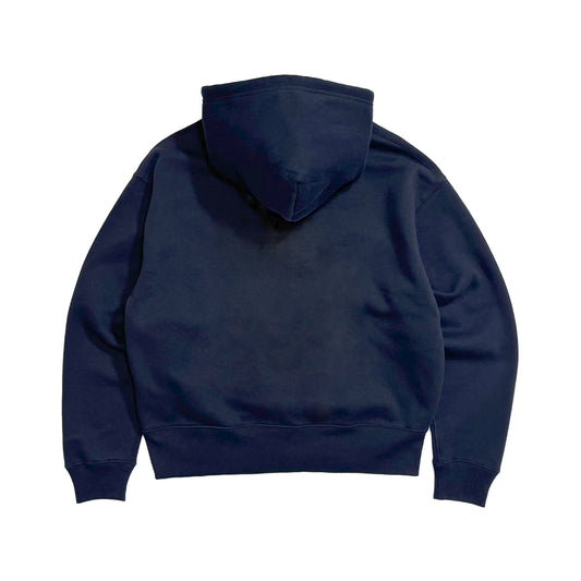 tagging zip-up hoodie in navy