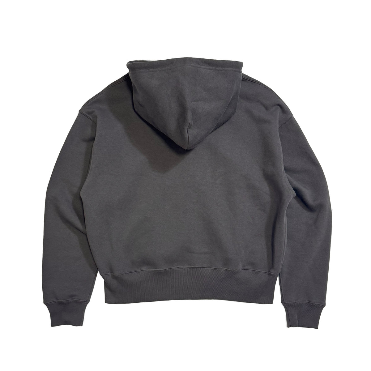 tagging zip-up hoodie in charcoal