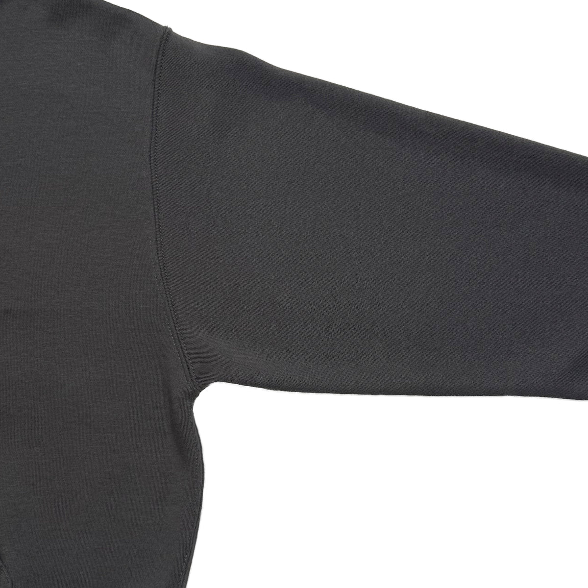 tagging back print zip-up hoodie in charcoal