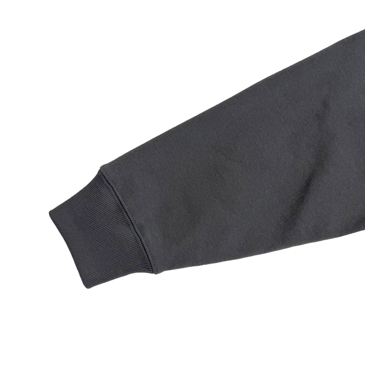 tagging back print zip-up hoodie in charcoal