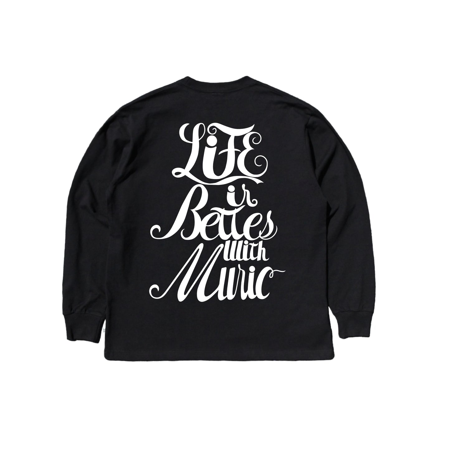 life is better with music LS tee in black