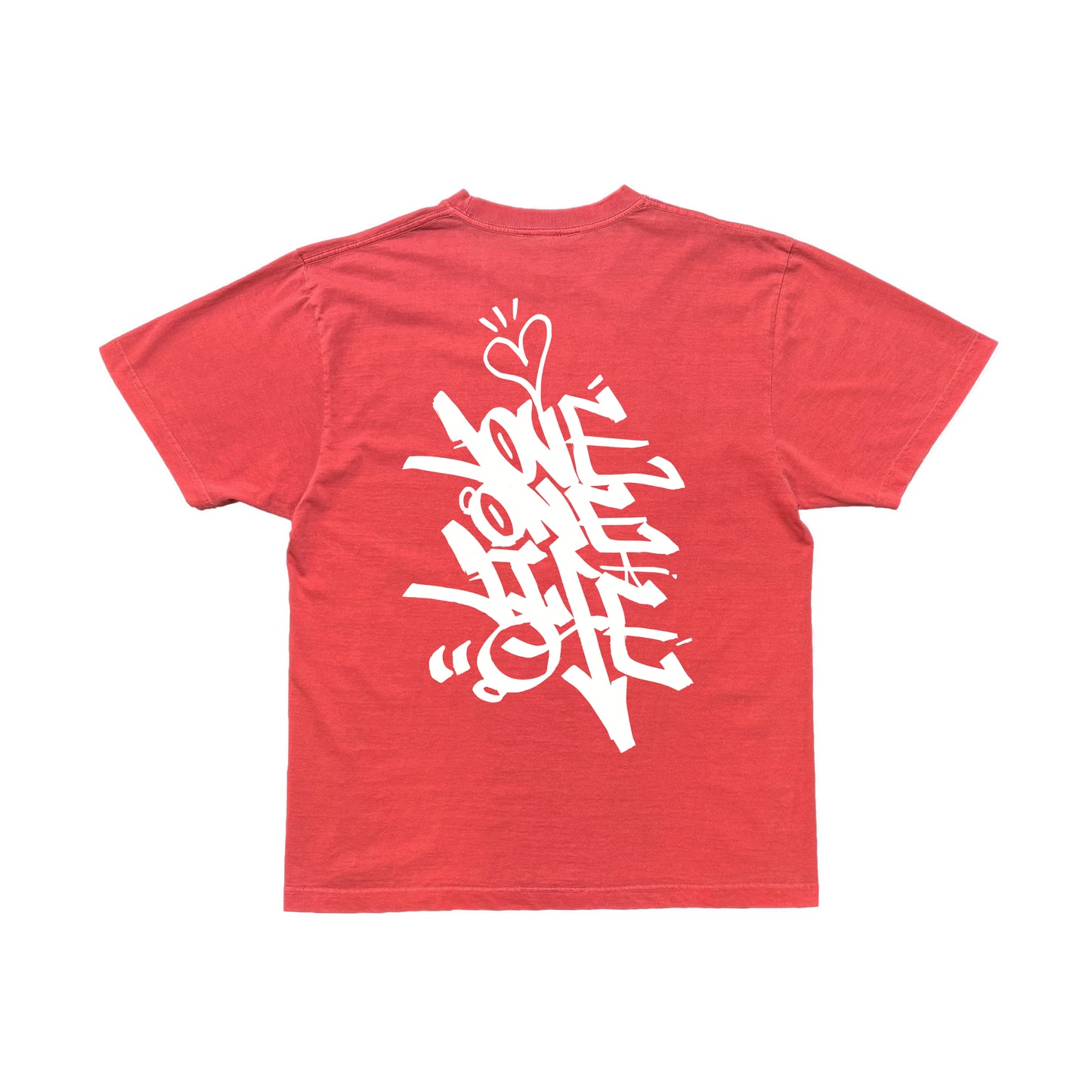 back print tagging tee in vintage red