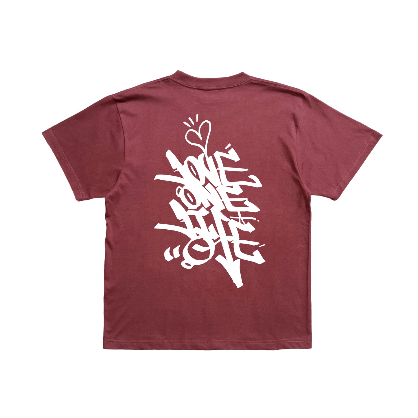 back print tagging tee in bordeaux