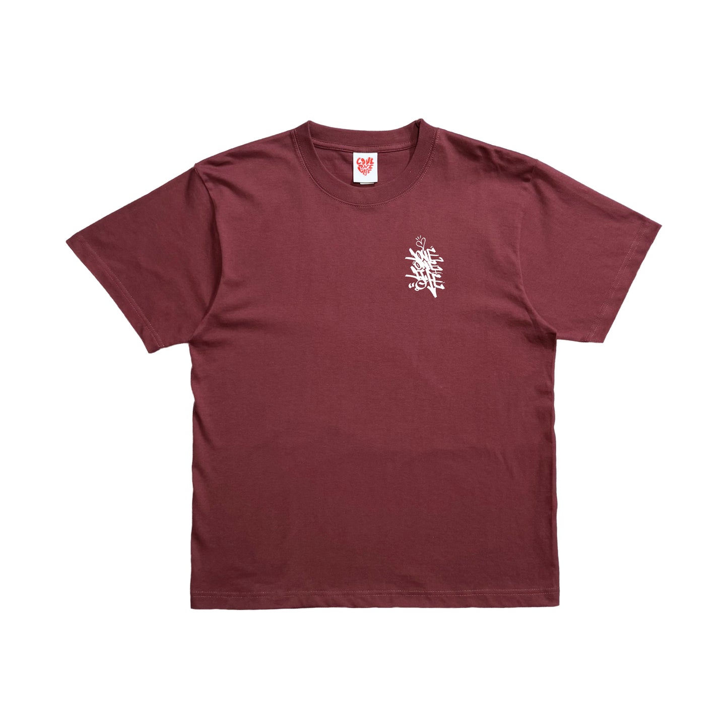 back print tagging tee in bordeaux