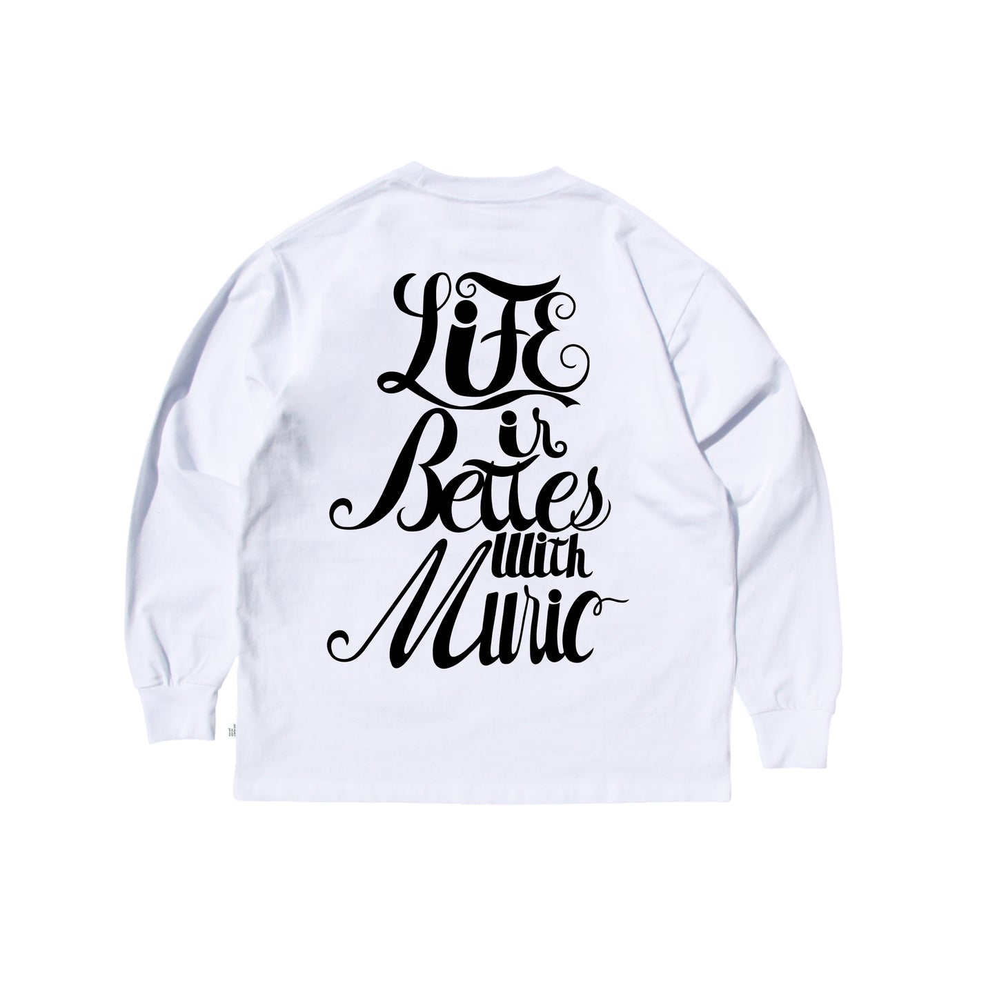 life is better with music LS tee in white