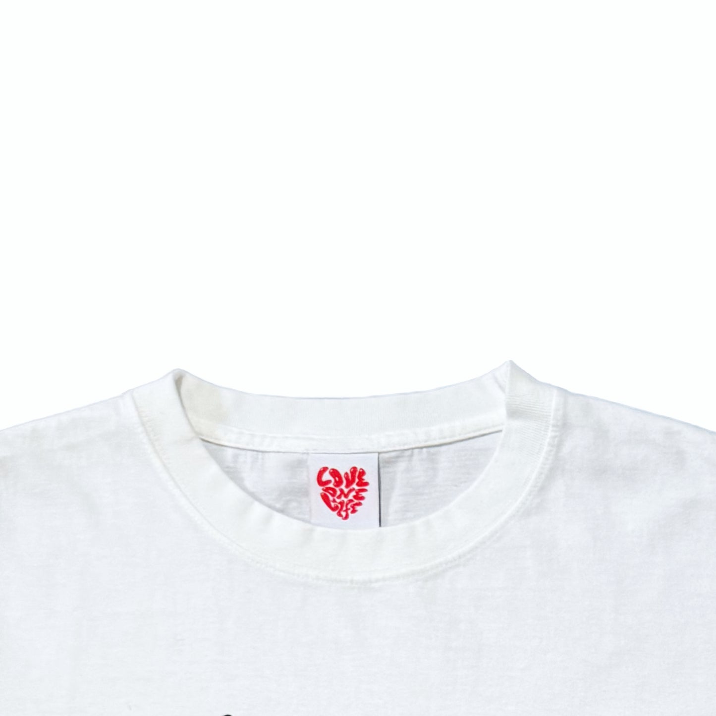 back print tagging tee in vintage white