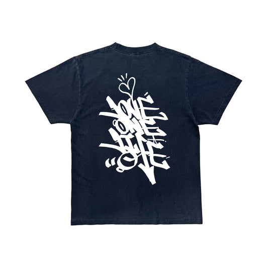back print tagging tee in vintage black