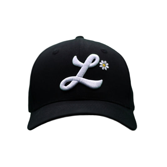 L flower cap in black