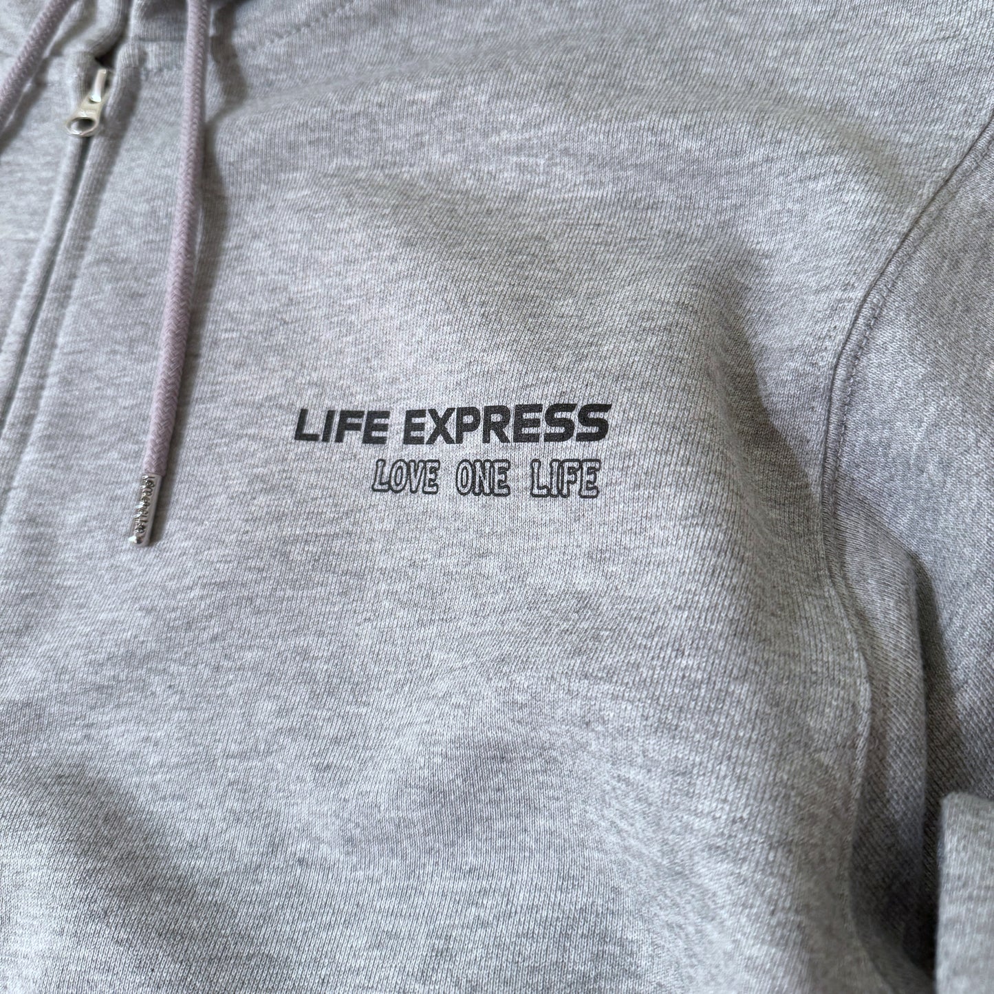 life express hoodie in gray