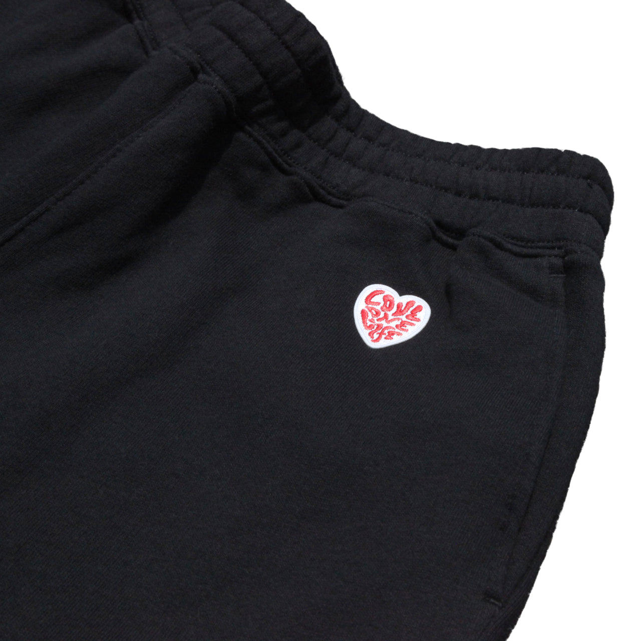 patch work half sweat pants in gray