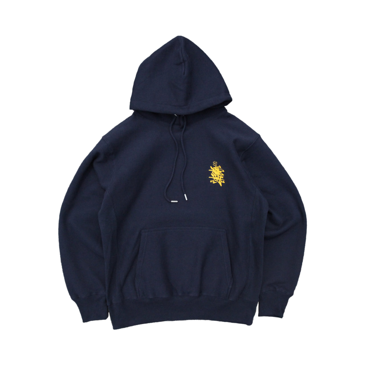 tagging reverse weave hoodie in navy