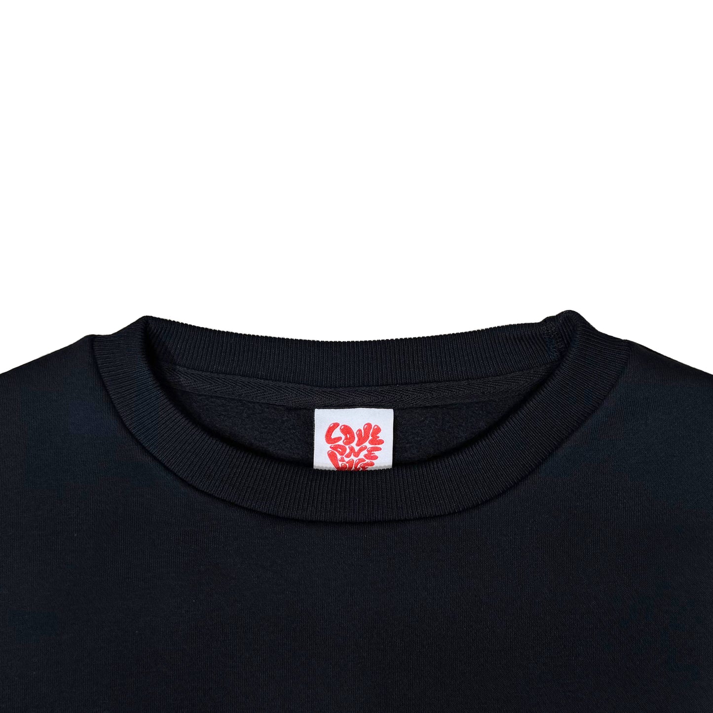 tagging back print baggy sweater in black