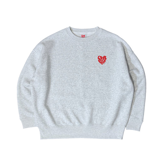 heart baggy sweater in gray