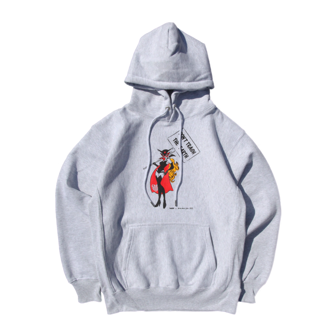 protester girl reverse weave hoodie in gray